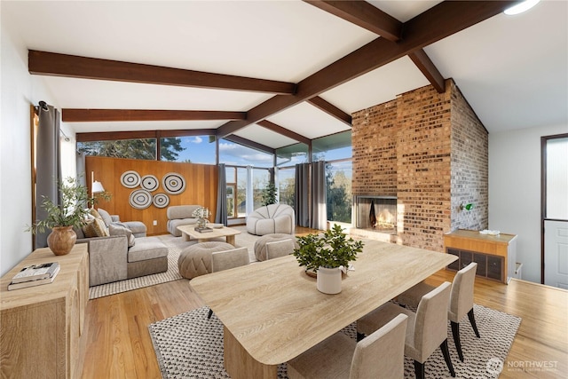 2104 E Ave, Anacortes, WA 98221 - living room featuring light wood-style floors and a brick fireplace
