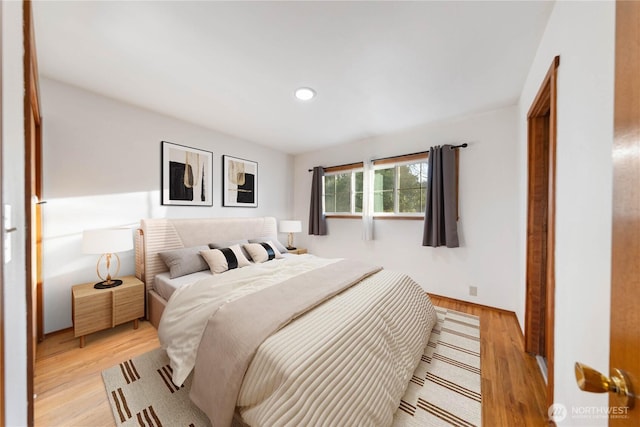 2104 E Ave, Anacortes, WA 98221 - bedroom featuring light wood-style flooring and recessed lighting