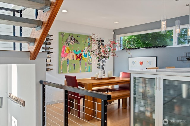 1115 24th Ave S, Seattle, WA 98144 - bar with wine cooler, recessed lighting, and wood finished floors