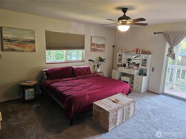 122 Fireweed St, Port Orchard, WA 98366 - bedroom with access to outside, carpet floors, and a ceiling fan