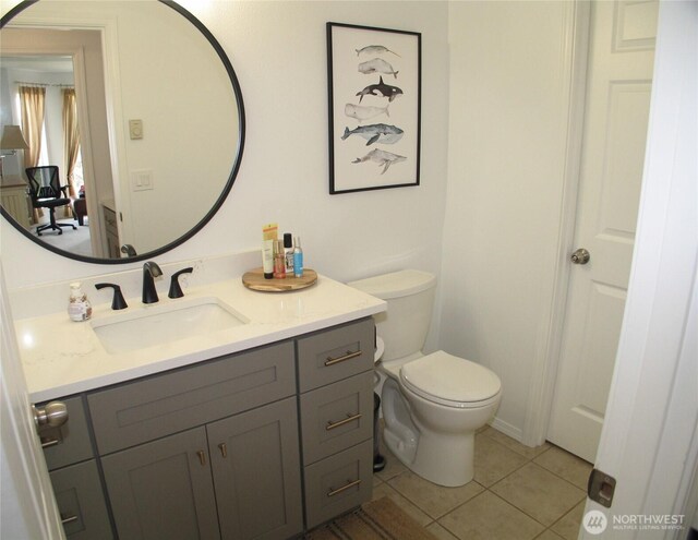 32404 G St, Ocean Park, WA 98640 - half bathroom featuring vanity and tile patterned flooring