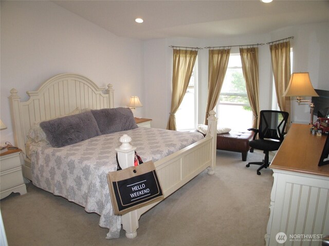 32404 G St, Ocean Park, WA 98640 - bedroom featuring light carpet and recessed lighting