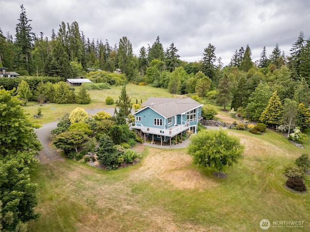 93 Old Schoolhouse Rd, Sequim, WA 98382 - aerial view of property and surrounding area with a heavily wooded area