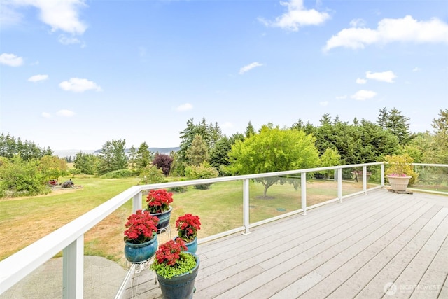 93 Old Schoolhouse Rd, Sequim, WA 98382 - deck featuring a lawn