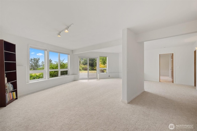 93 Old Schoolhouse Rd, Sequim, WA 98382 - carpeted spare room featuring baseboards and track lighting