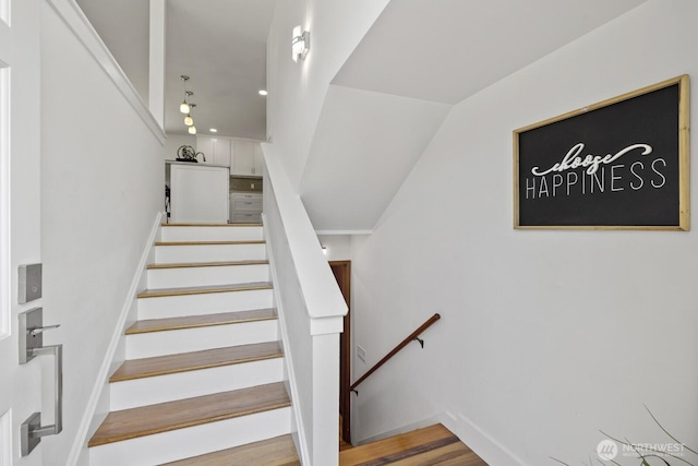 21240 15th Ave S, Des Moines, WA 98198 - stairs with recessed lighting and wood finished floors