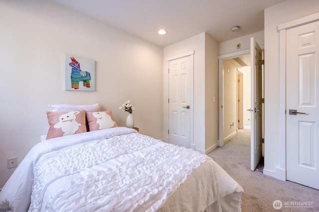 4121 248th Ct SE Unit 45, Sammamish, WA 98029 - bedroom featuring light colored carpet and recessed lighting