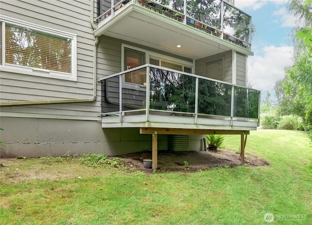 15732 NE 70th Ct, Redmond, WA 98052 - rear view of house with a yard, a balcony, and a deck