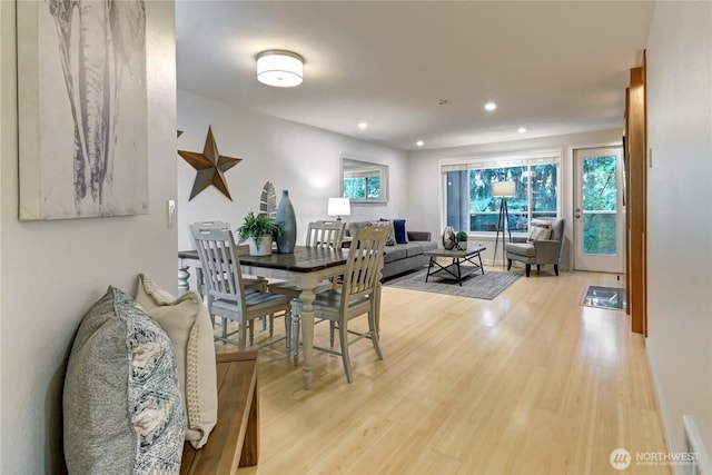 15732 NE 70th Ct, Redmond, WA 98052 - dining area with light wood-style floors and recessed lighting