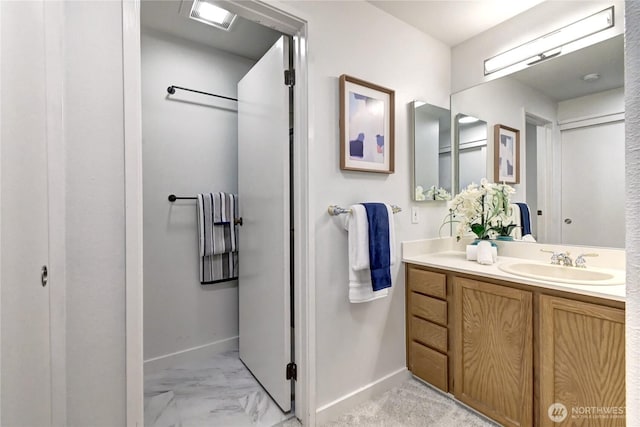 15732 NE 70th Ct, Redmond, WA 98052 - bathroom with vanity and marble finish floors