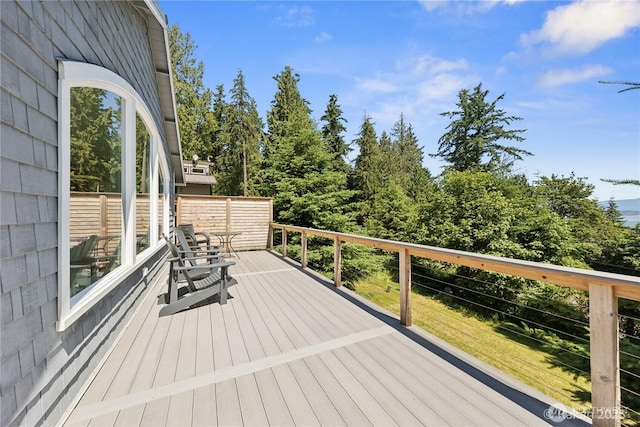 7773 Hideaway Ln, Anacortes, WA 98221 - view of wooden deck