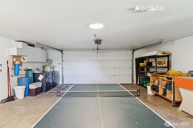 7773 Hideaway Ln, Anacortes, WA 98221 - garage featuring washer and dryer and a garage door opener