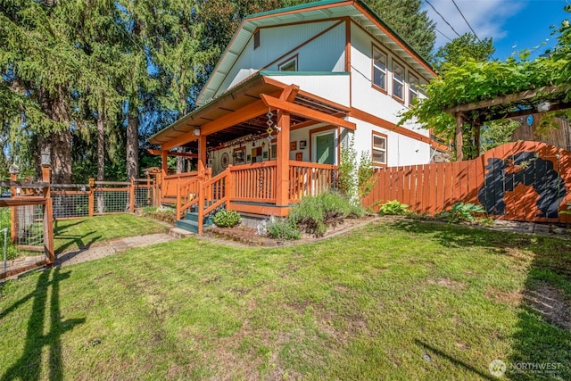 231 Benton, Leavenworth, WA 98826 - back of property featuring a fenced backyard