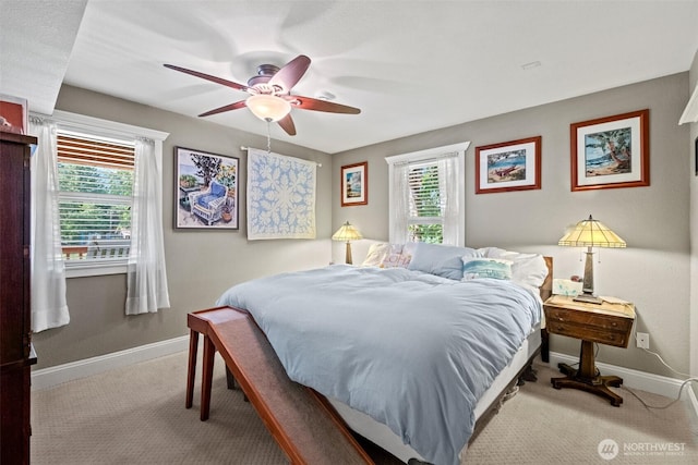 231 Benton, Leavenworth, WA 98826 - carpeted bedroom featuring multiple windows and ceiling fan