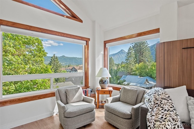231 Benton, Leavenworth, WA 98826 - sunroom with a mountain view, vaulted ceiling, and plenty of natural light