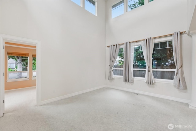 3301 Monterey Ct NE, Renton, WA 98056 - empty room with a high ceiling and carpet floors