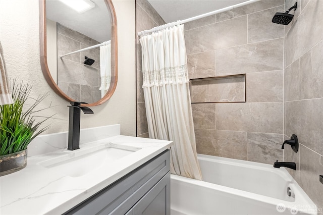 5116 N 40th St, Tacoma, WA 98407 - full bathroom with vanity and shower / tub combo with curtain