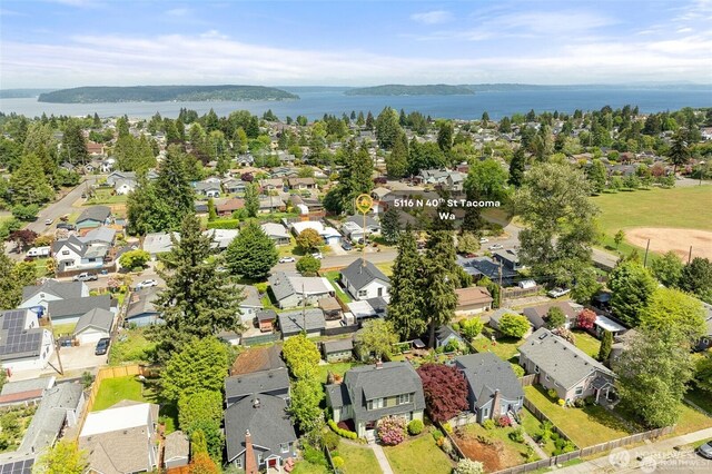 5116 N 40th St, Tacoma, WA 98407 - aerial view of residential area featuring a nearby body of water