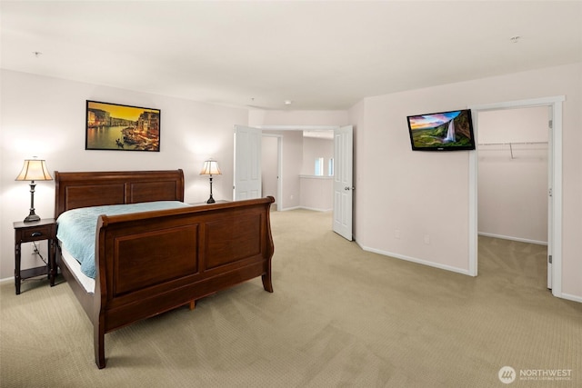 21609 46th Pl S Unit 95, Kent, WA 98032 - bedroom with light colored carpet, a spacious closet, and a closet