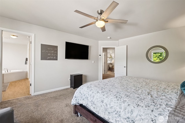 20122 18th Avenue Ct E, Spanaway, WA 98387 - bedroom with carpet floors, connected bathroom, and a ceiling fan