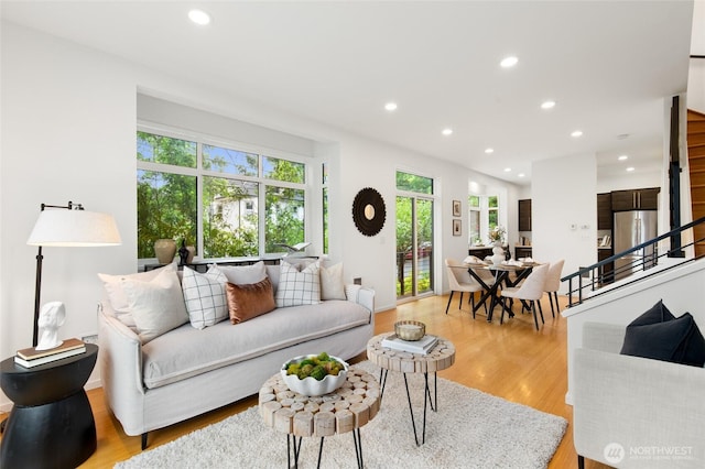 201 20th Ave E, Seattle, WA 98112 - living area featuring recessed lighting and light wood finished floors