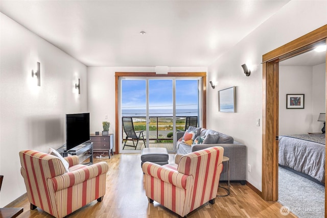 7714 Birch Bay Dr Unit 203, Blaine, WA 98230 - living area with wood finished floors and baseboards