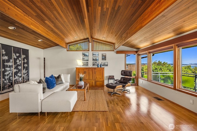 9882 Manitou Beach Dr NE, Bainbridge Island, WA 98110 - living room with wood finished floors and wood ceiling