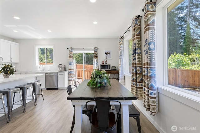 7952 Apache Dr, Maple Falls, WA 98266 - dining room with light wood-type flooring and recessed lighting