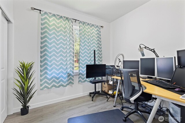 7952 Apache Dr, Maple Falls, WA 98266 - office area with wood finished floors and baseboards