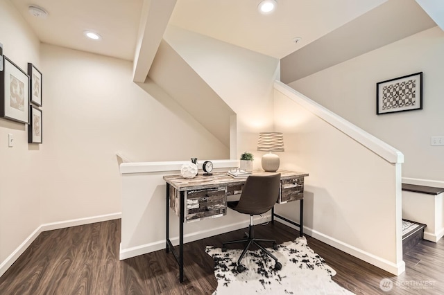 17201 127th Pl NE Unit 101, Woodinville, WA 98072 - office area with wood finished floors and recessed lighting