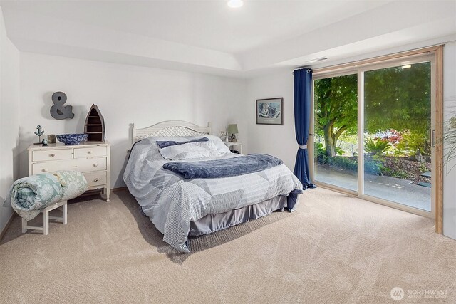212 Tala Shore Dr, Port Ludlow, WA 98365 - bedroom featuring carpet floors and access to exterior