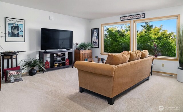 212 Tala Shore Dr, Port Ludlow, WA 98365 - living room featuring light colored carpet