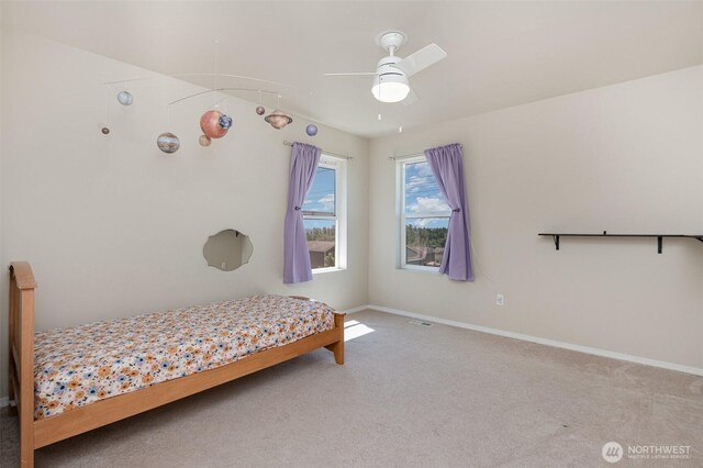 1228 81st Dr SE, Lake Stevens, WA 98258 - bedroom with carpet and a ceiling fan