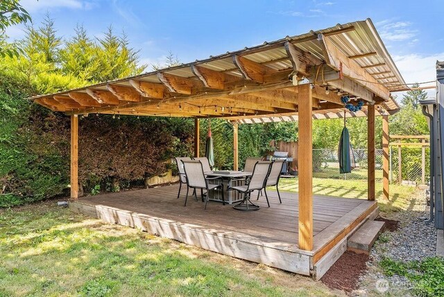 4515 14th Way SE, Lacey, WA 98503 - deck featuring outdoor dining space and a gazebo