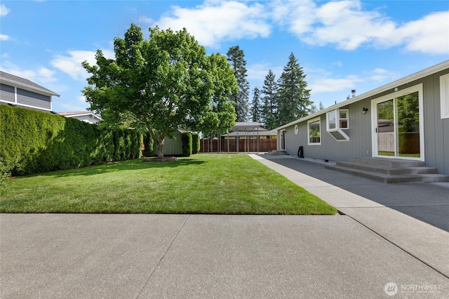 1875 Florence St, Enumclaw, WA 98022 - view of yard with a storage shed, a patio area, and entry steps