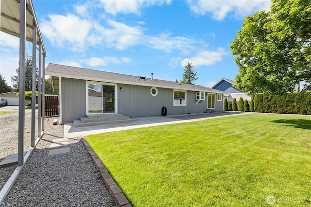 1875 Florence St, Enumclaw, WA 98022 - rear view of property with a patio area, a yard, and entry steps