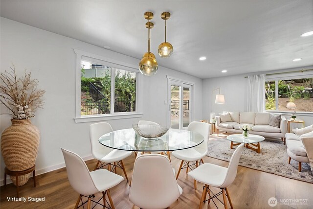 5206 68th Ave W, University Place, WA 98467 - dining room featuring wood finished floors and recessed lighting