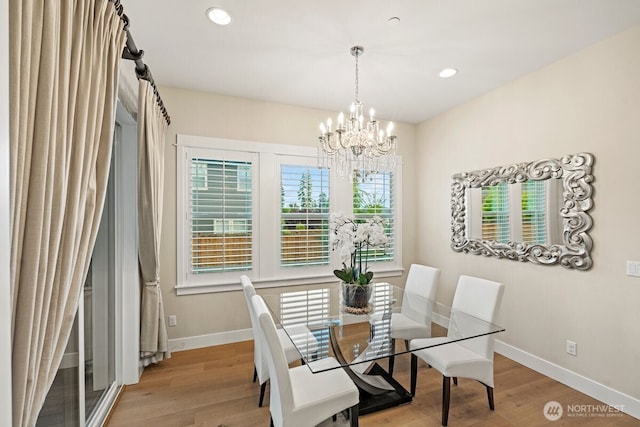 3348 218th St SE, Bothell, WA 98021 - dining room with a chandelier, light wood-style floors, and recessed lighting