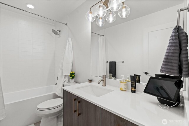 1734 NW 62nd St Unit A, Seattle, WA 98107 - bathroom with vanity and shower / bath combination with curtain
