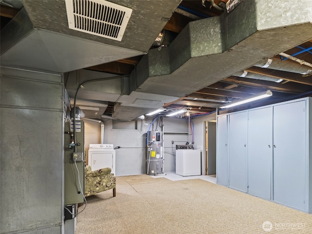 4116 N 39th St, Tacoma, WA 98407 - unfinished below grade area with water heater and washer / clothes dryer