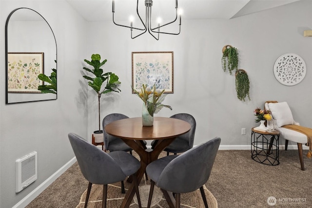 5300 Harbour Pointe Blvd Unit 311B, Mukilteo, WA 98275 - carpeted dining space with a chandelier and heating unit