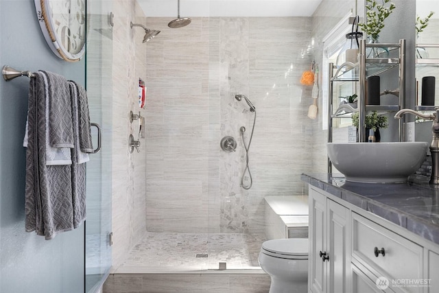 5810 246th St E, Graham, WA 98338 - bathroom featuring a stall shower and vanity