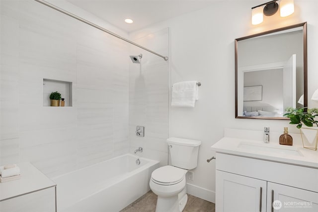 7731 NE 175th St Unit 102, Kenmore, WA 98028 - full bath with vanity, shower / washtub combination, and recessed lighting
