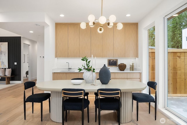 3983 162nd Pl SE, Bellevue, WA 98006 - dining area with light wood finished floors and recessed lighting