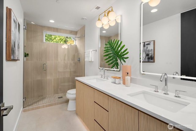 3983 162nd Pl SE, Bellevue, WA 98006 - bathroom featuring double vanity and a shower stall