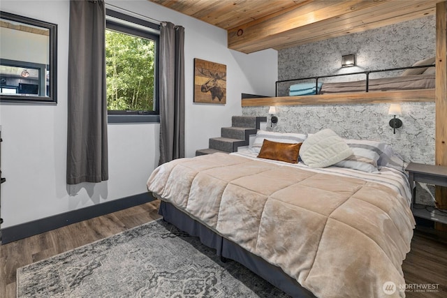 1712 Nelson Siding Rd, Cle Elum, WA 98922 - bedroom with wooden ceiling and wood finished floors