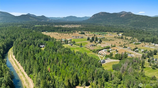 1712 Nelson Siding Rd, Cle Elum, WA 98922 - aerial view of property's location with a forest and a water and mountain view