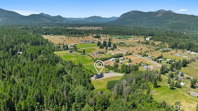 1712 Nelson Siding Rd, Cle Elum, WA 98922 - aerial overview of property's location featuring a forest and mountains