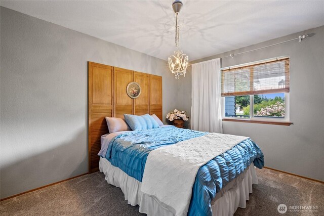 16325 Tareyton Ln SE, Yelm, WA 98597 - bedroom with carpet and a chandelier