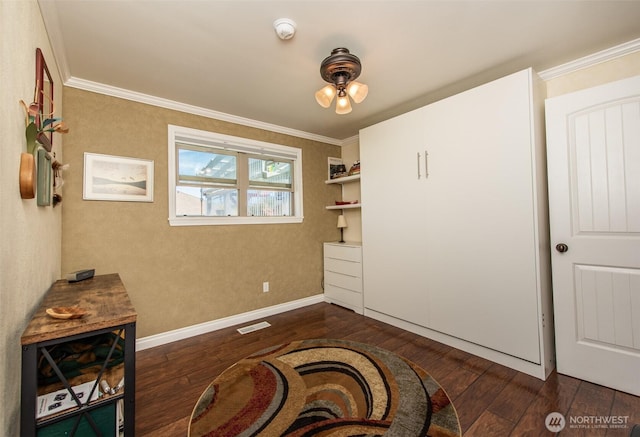516 E Willow St, Sequim, WA 98382 - sitting room with wood-type flooring, crown molding, and ceiling fan